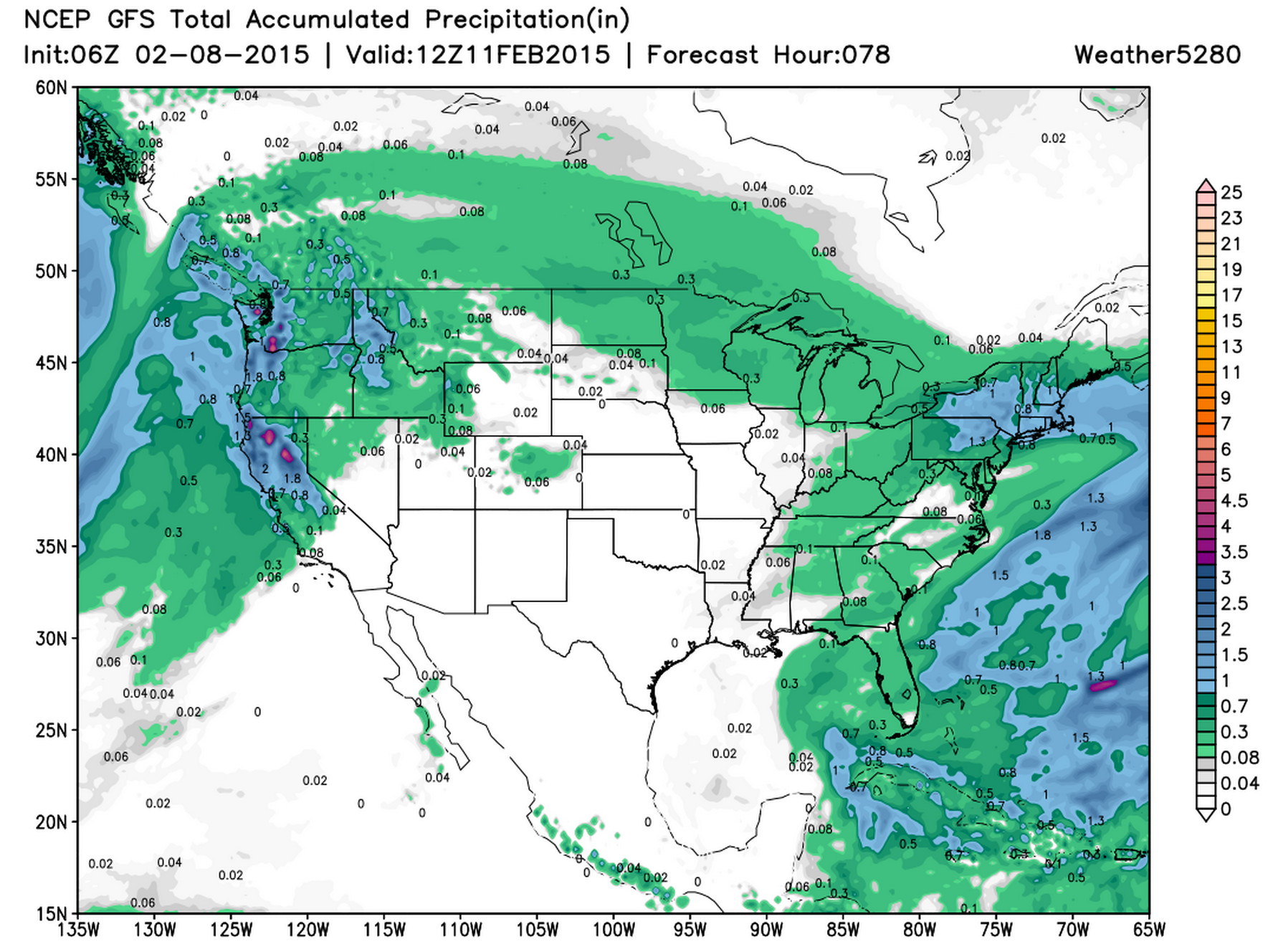 GFS precipitation forecast | Weather5280 Models