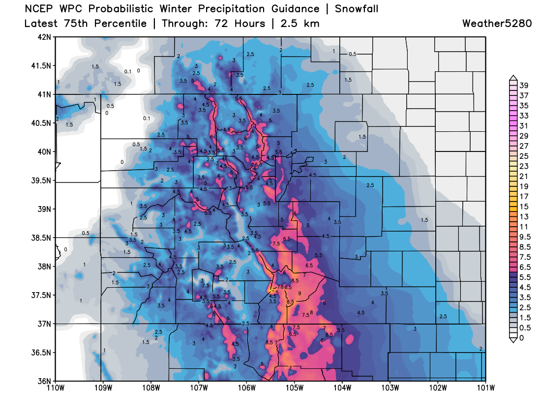 WPC 75th Percentile | Snowfall