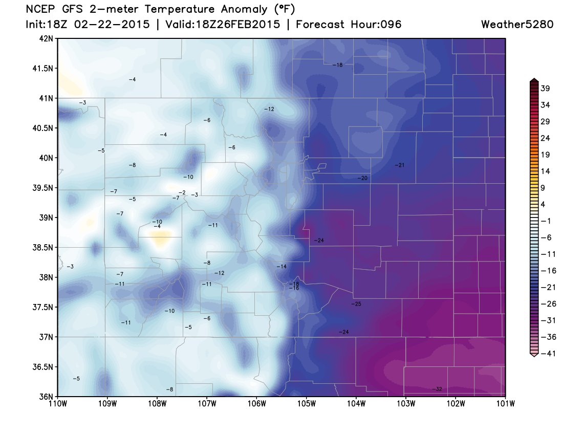 Temp anomaly forecast | Weather5280 Models