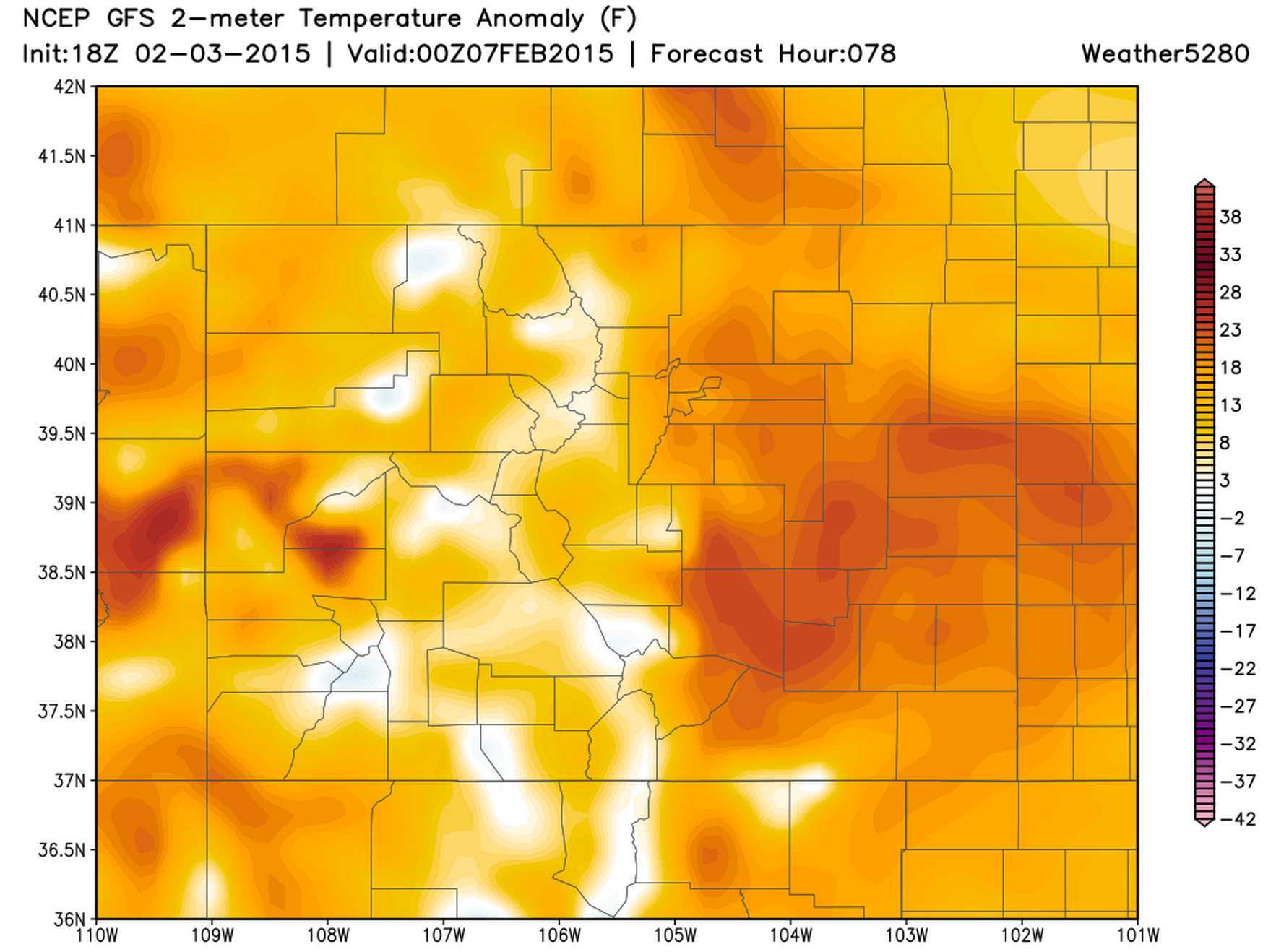 GFS temperature anomaly forecast | Weather5280 Models