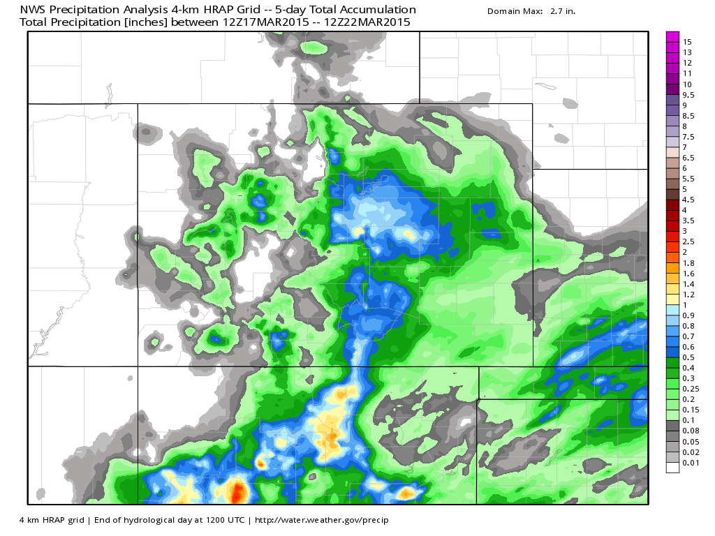 NWS 5 day precip analysis | WeatherBell Analytics