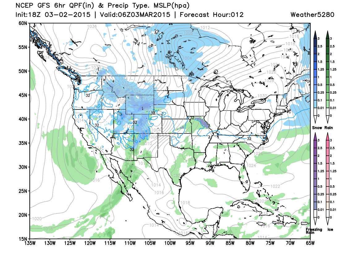 Heavy mountain snow forecast by the GFS Monday night, Denver's best chance comes later Tuesday | Weather5280 Models