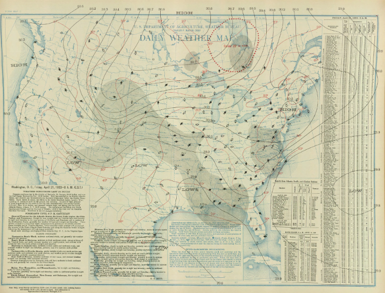 Surface map for April 21, 1933 | NOAA