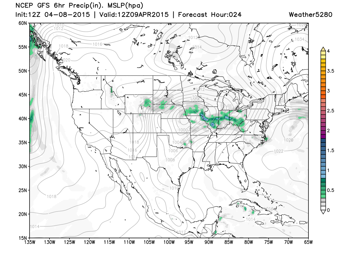 12z GFS Surface Projection from Weather5280 valid at 6am Thursday MST