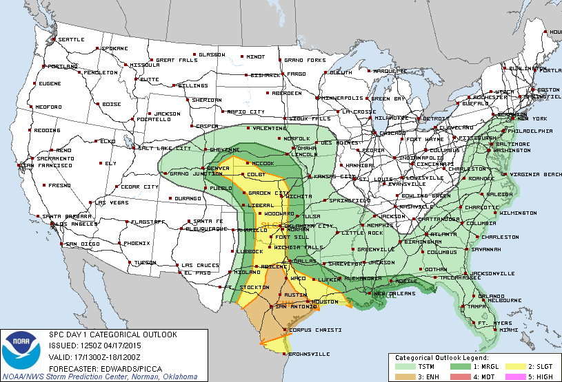 SPC Convective Outlook for Friday