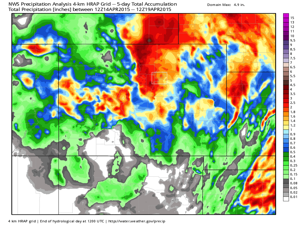 Five day NWS precipitation analysis | WeatherBell Analytics