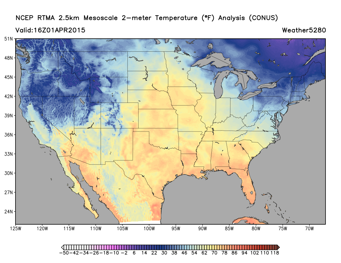 RTMA analysis | Weather5280 Models