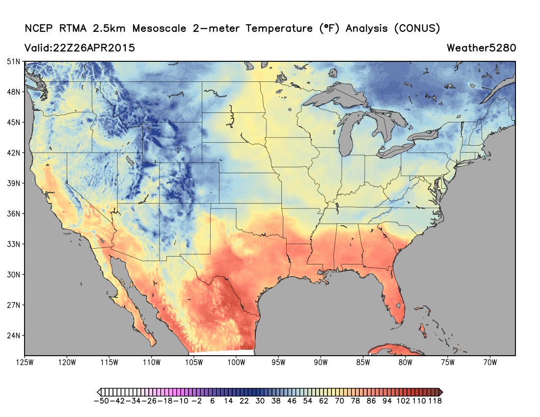 Temperatures in the 30s and 40s across Colorado this afternoon