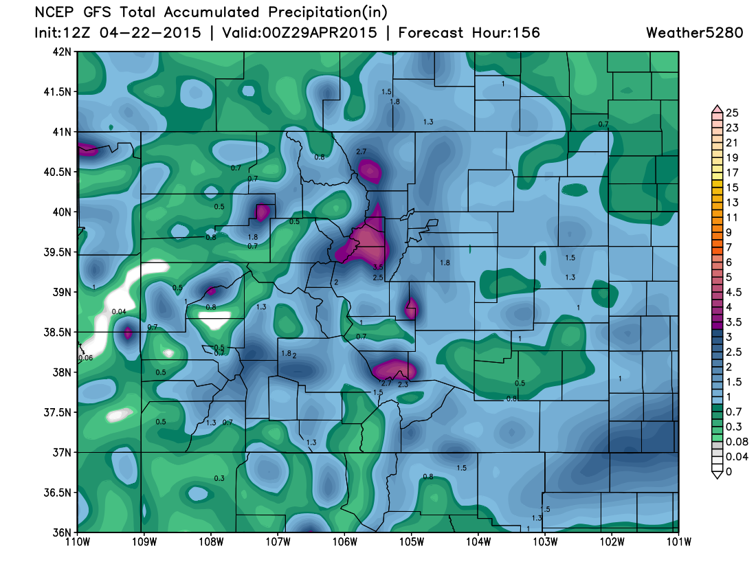 GFS accumulated precipitation | Weather5280 Models