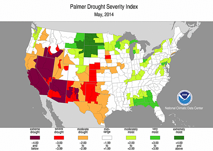 Palmer Drought Index | May 2014
