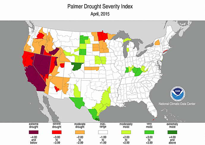 Palmer Drought Index | April 2015