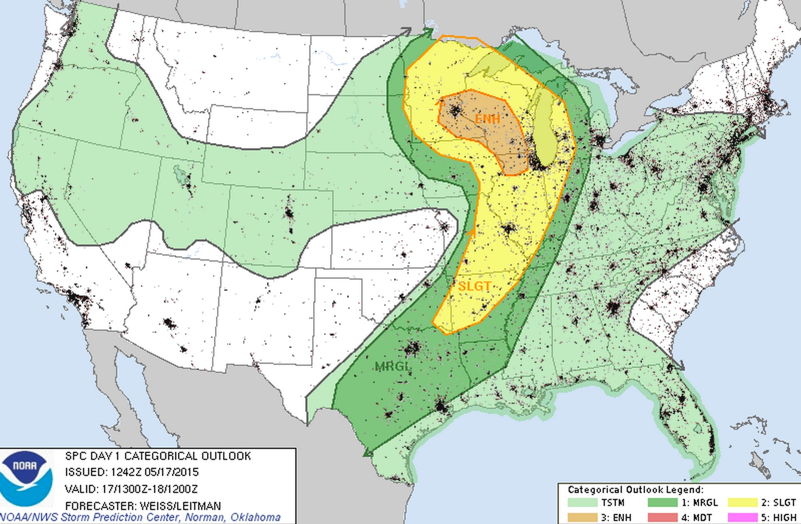 Sunday SPC Severe Weather Threat