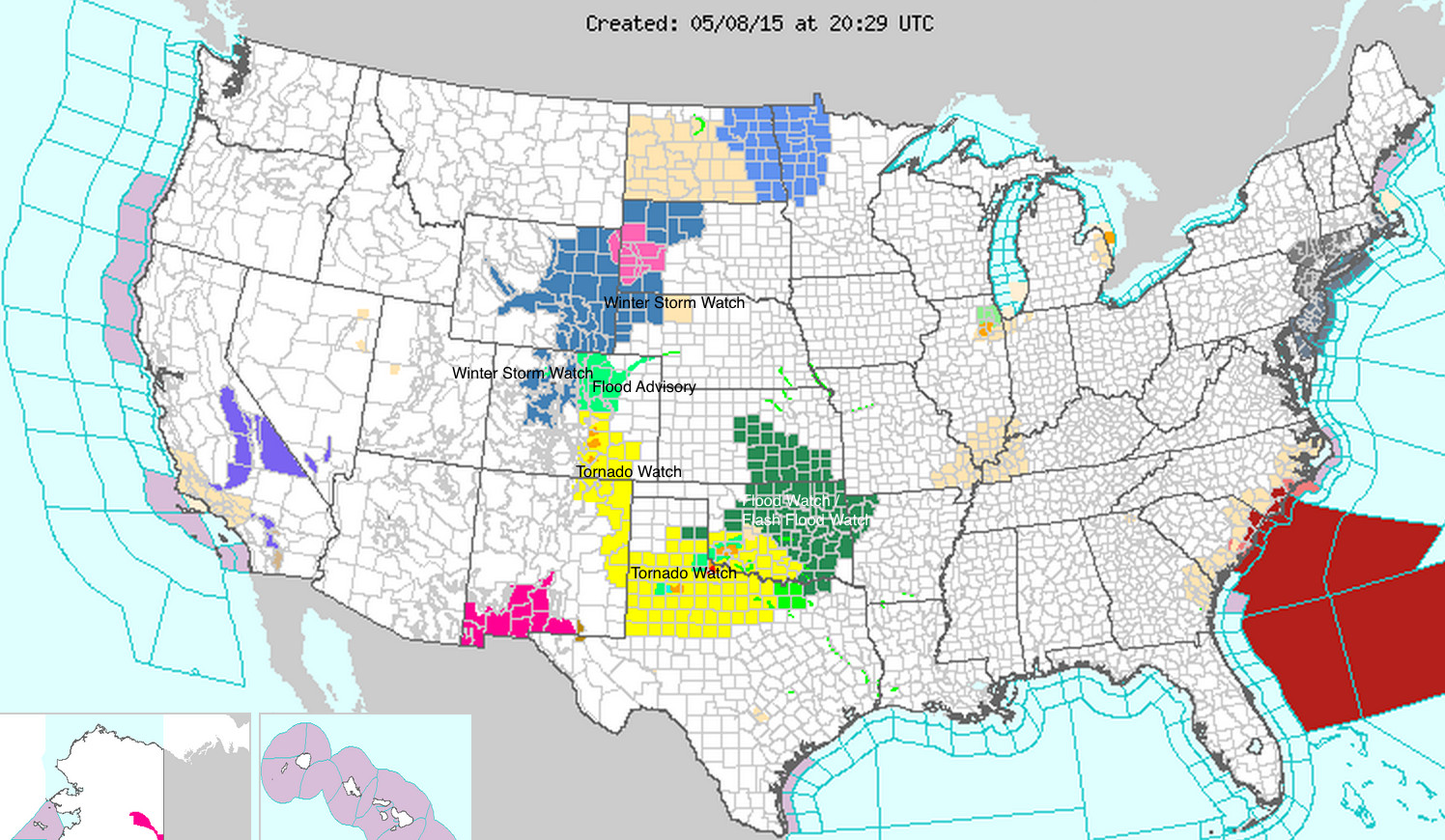 NWS advisory map