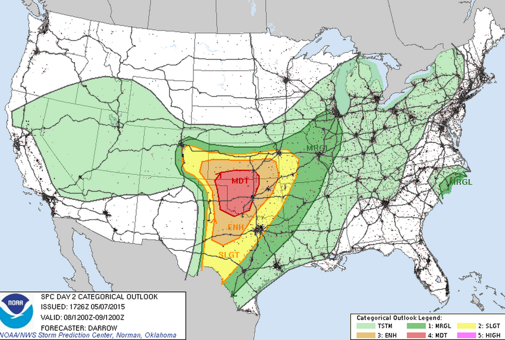 SPC Severe weather threat Friday
