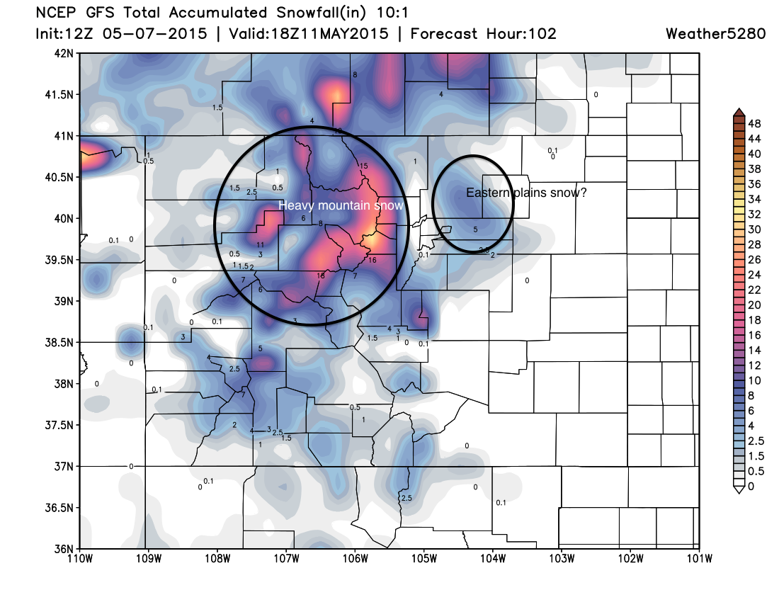 GFS snowfall forecast | Weather5280 Models