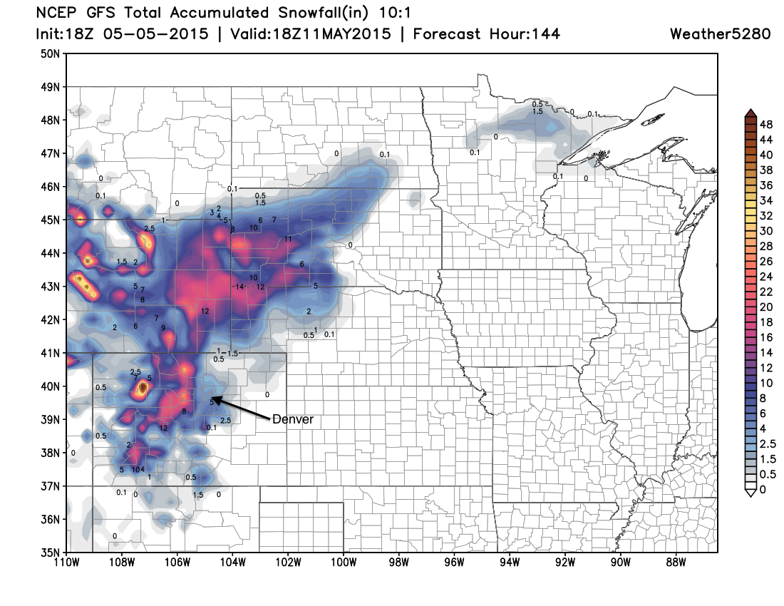 GFS Snowfall Forecast | Weather5280 Models