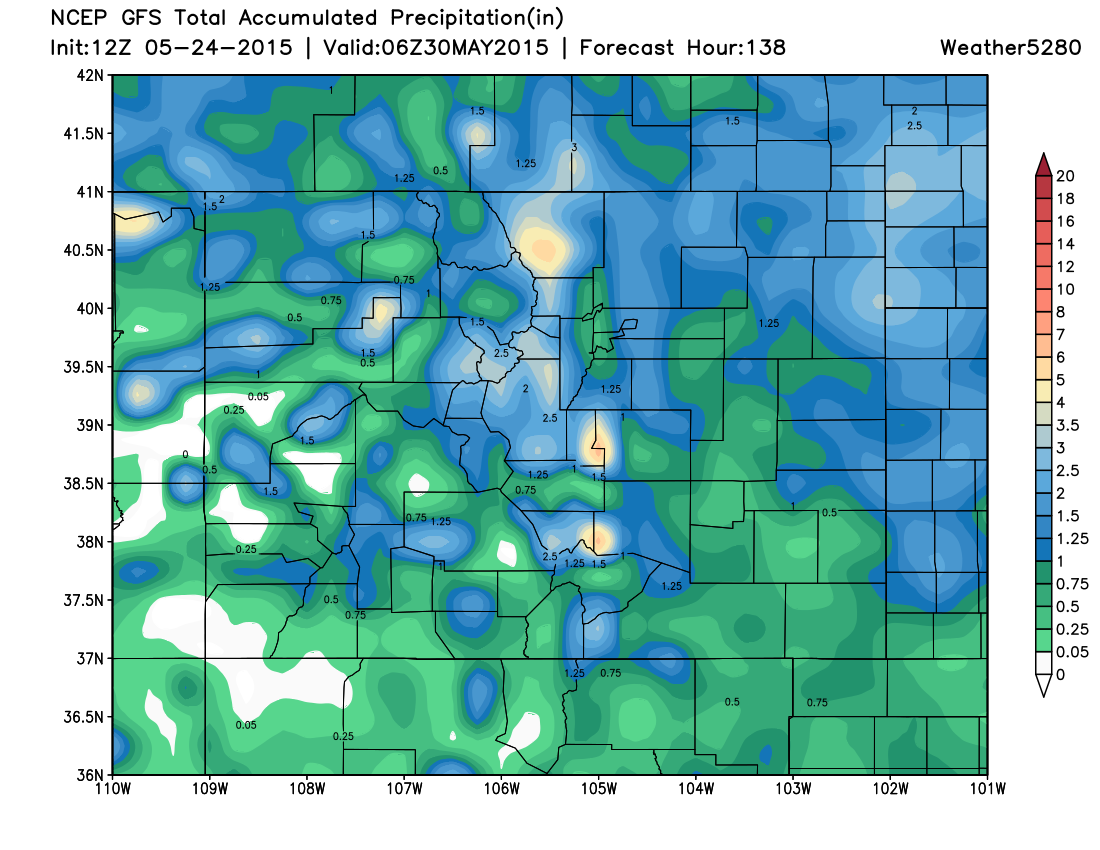 12z GFS precipitation forecast through Friday PM | Weather5280 Models