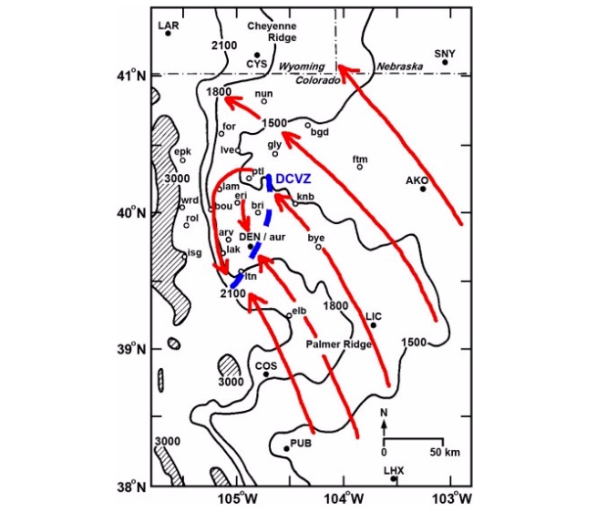 Geographic location of a DCVZ.  Source:  Al Pietrycha, Drs. Bruce Lee and Paul Markowski