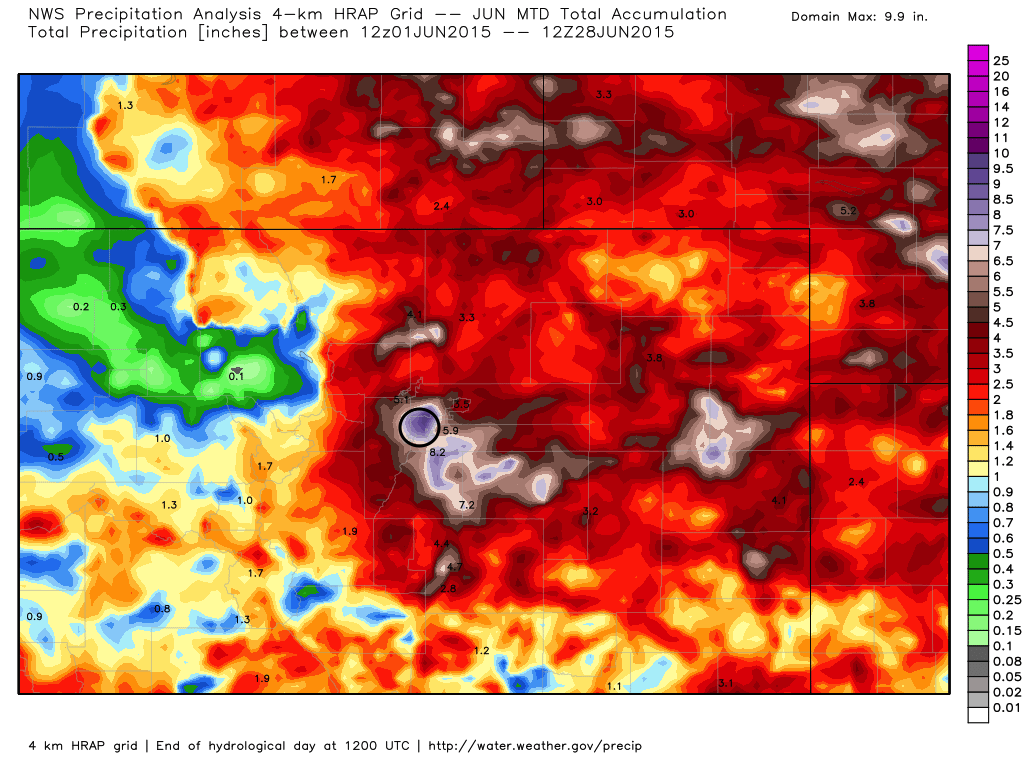June precipitation analysis | Denver, CO | WeatherBell Analytics