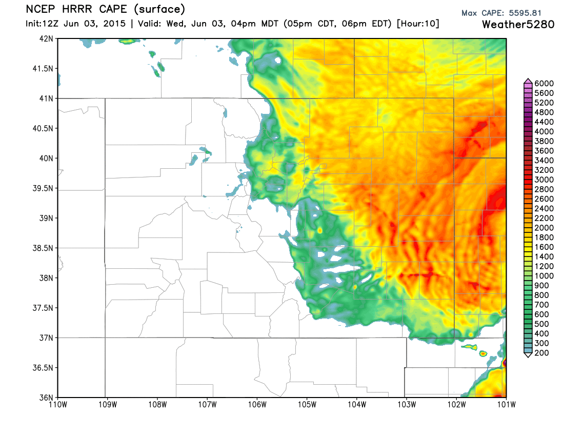 HRRR CAPE forecast | Weather5280 Models