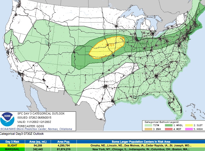 Thursday severe weather outlook | Updated 11:30am Tuesday | SPC