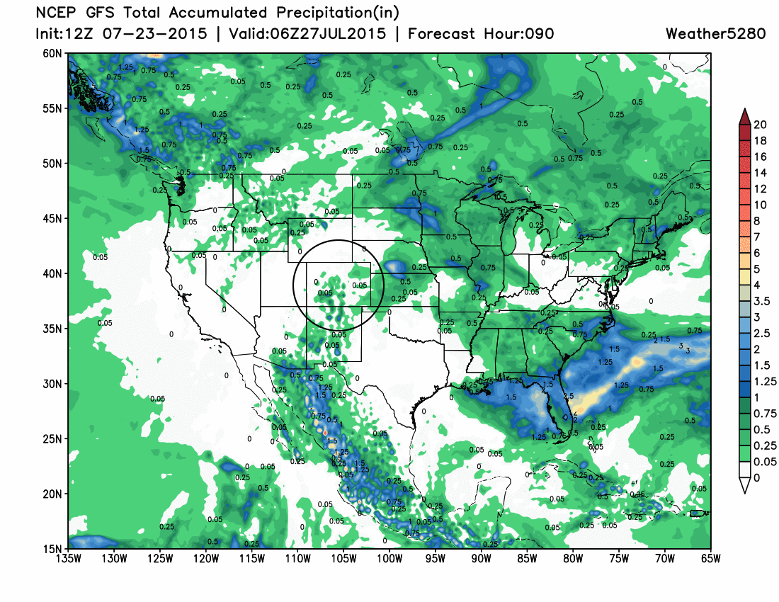 GFS precipitation forecast through Sun evening | Weather5280 Models