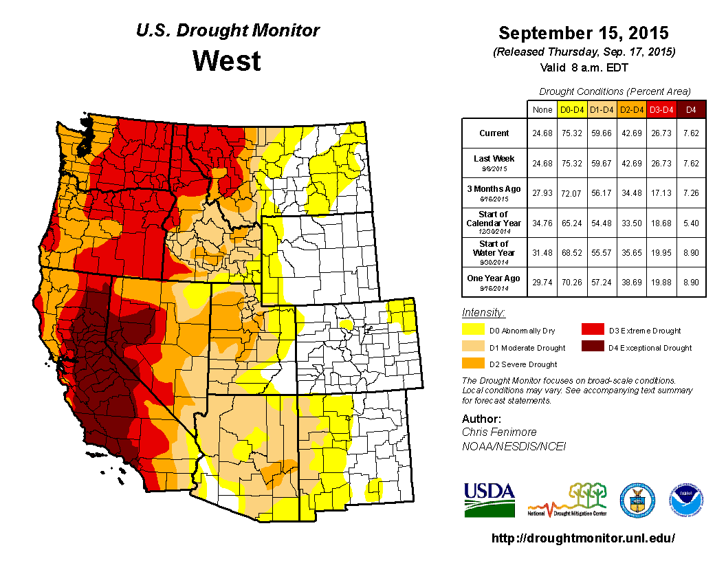 US west drought monitor | United States Drought Monitor