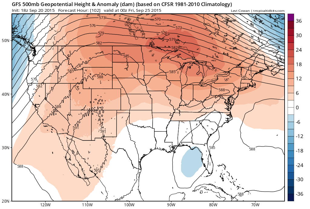 18Z GFS 500mb Height Anomalies | Tropical Tidbits