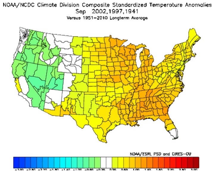 NOAA/NCDC divisional climate data | Temperatures