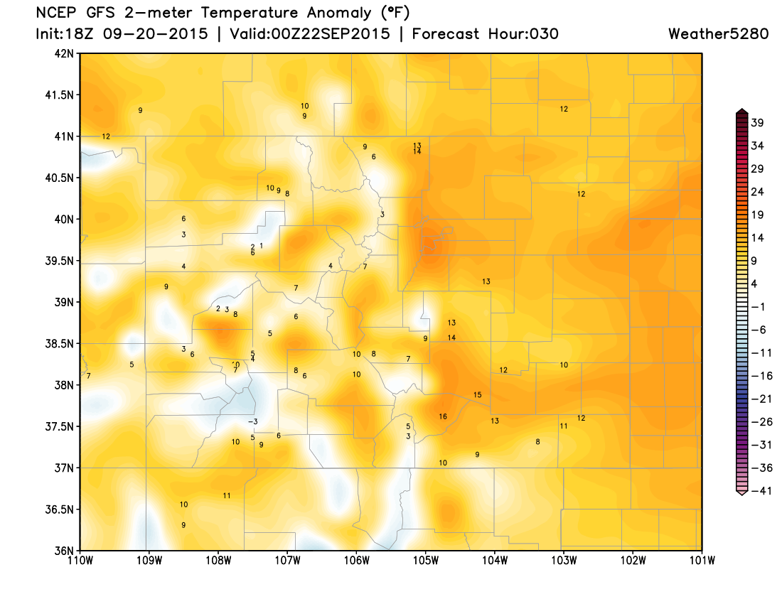 GFS 2m temperature anomalies | Weather5280 models