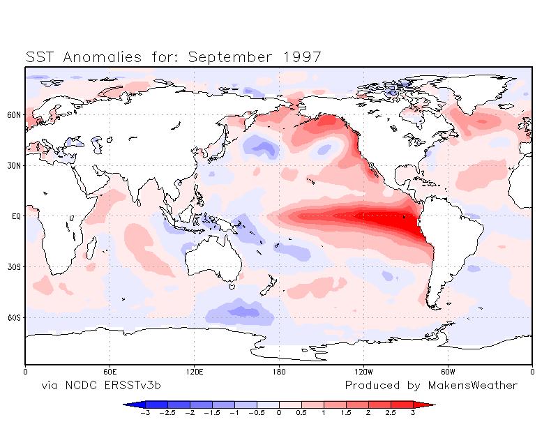 SST Temperatures in September 1997