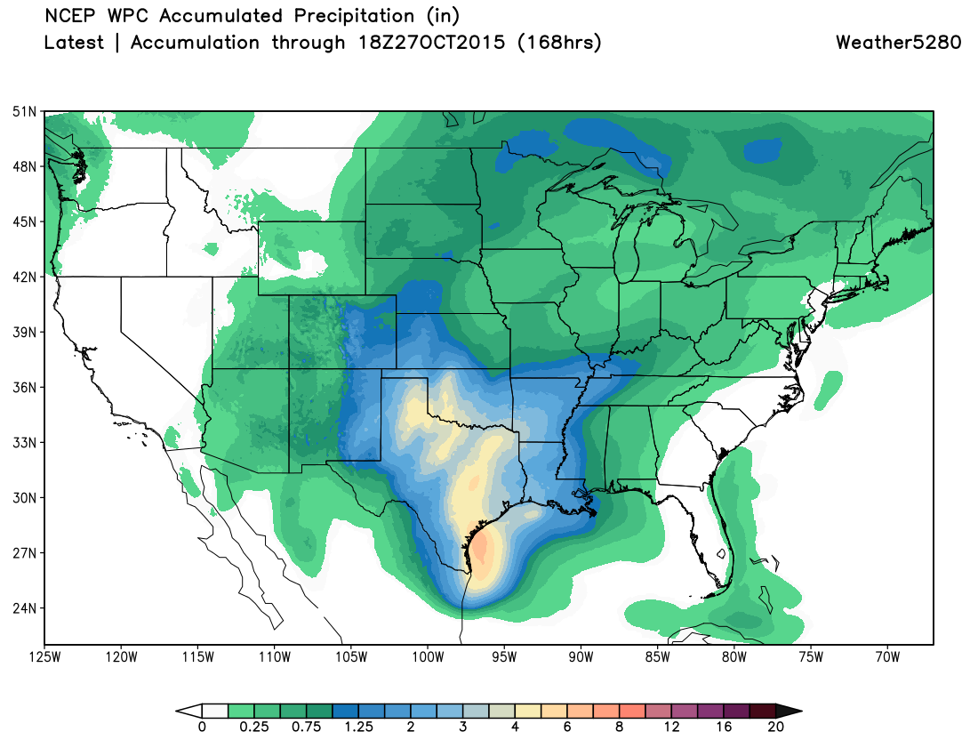 WPC precipitation forecast through 168 hours for CONUS | Weather5280 Models