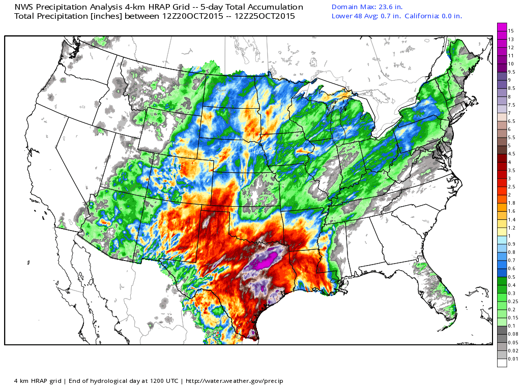 CONUS 7-Day Total Rainfall| WeatherBell Analytics