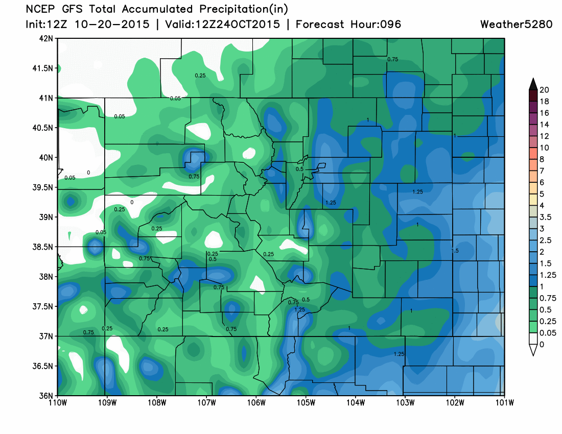 GFS precipitation forecast | Weather5280 Models