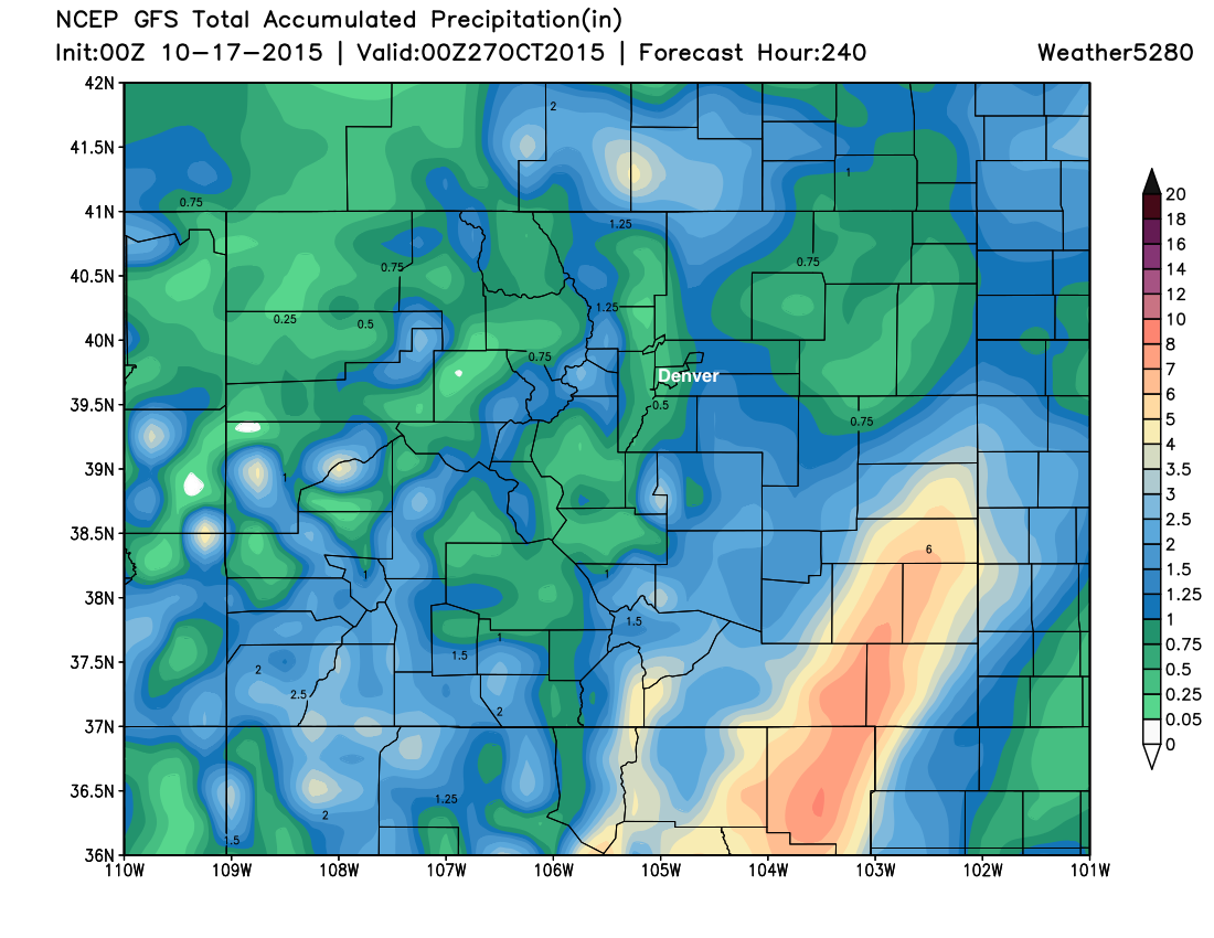 GFS precipitation forecast | Weather5280 Models