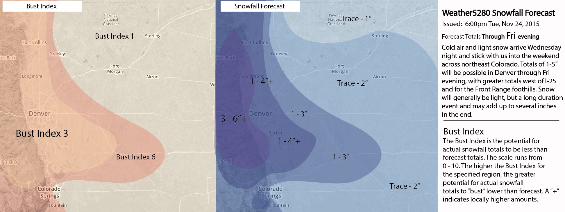 Weather5280 Thanksgiving snowfall forecast