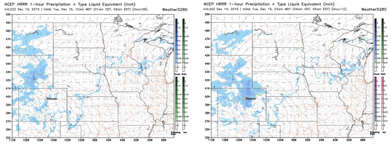 HRRR 1 hour precip + type | Weather5820 Models