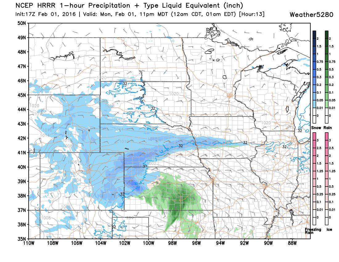 HRRR conditions at midnight tonight