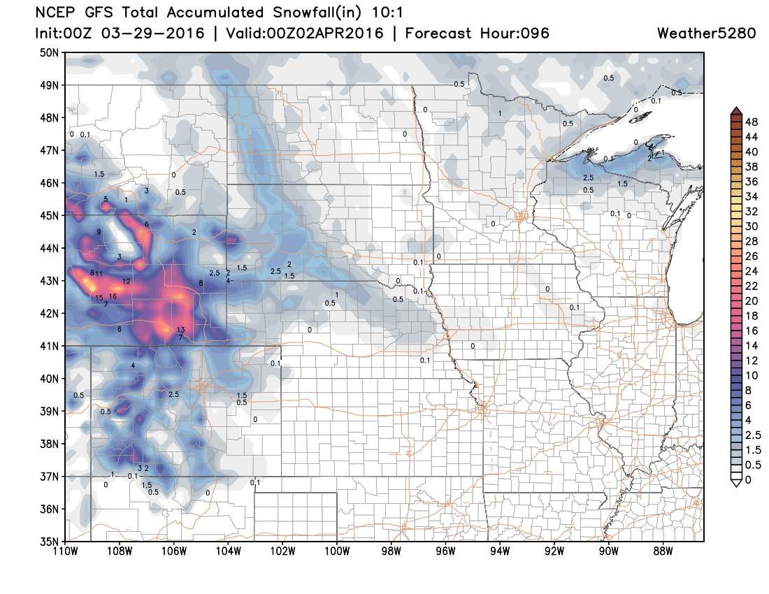GFS snowfall forecast | Weather5820 Models
