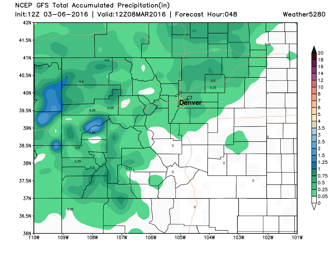 GFS QPF forecast | Weather5280 Models