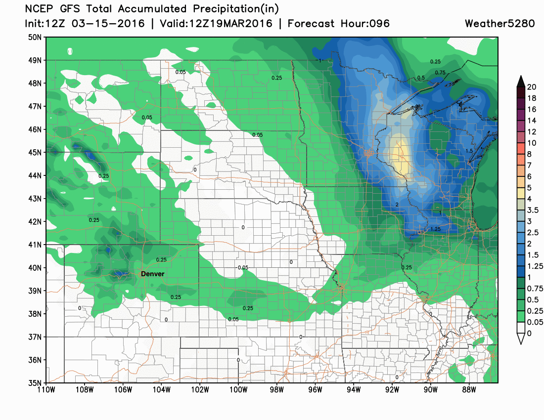 GFS precipitation forecast | Weather5280 Models
