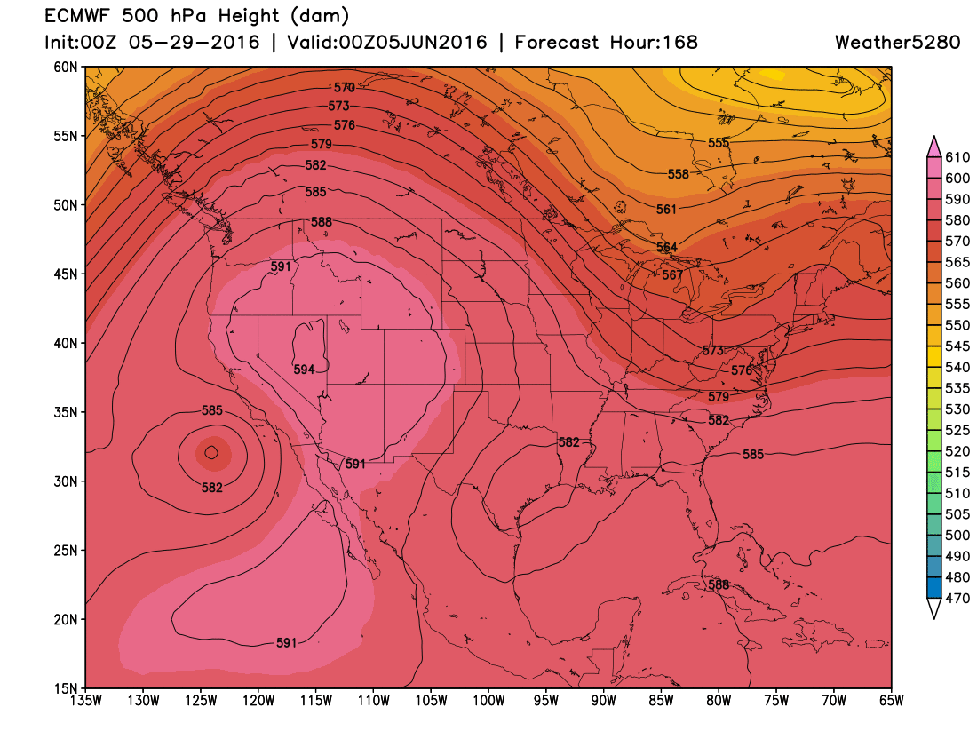 ECMWF shows big ridge to the west by next weekend | Weather5280 Models