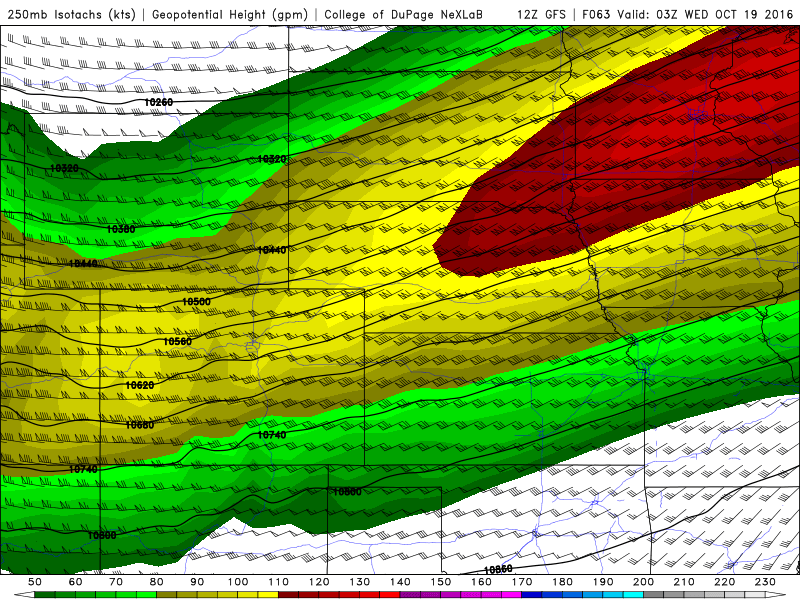 12Z GFS 250 mb winds/heights|Source: COD Weather