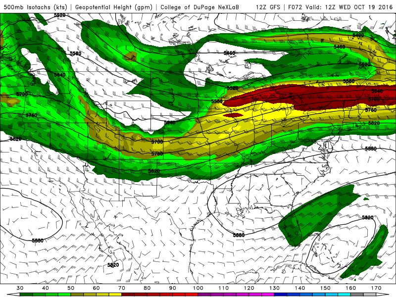 12Z GFS 500 mb winds/heights for 12Z Wednesday|Source: COD Weather