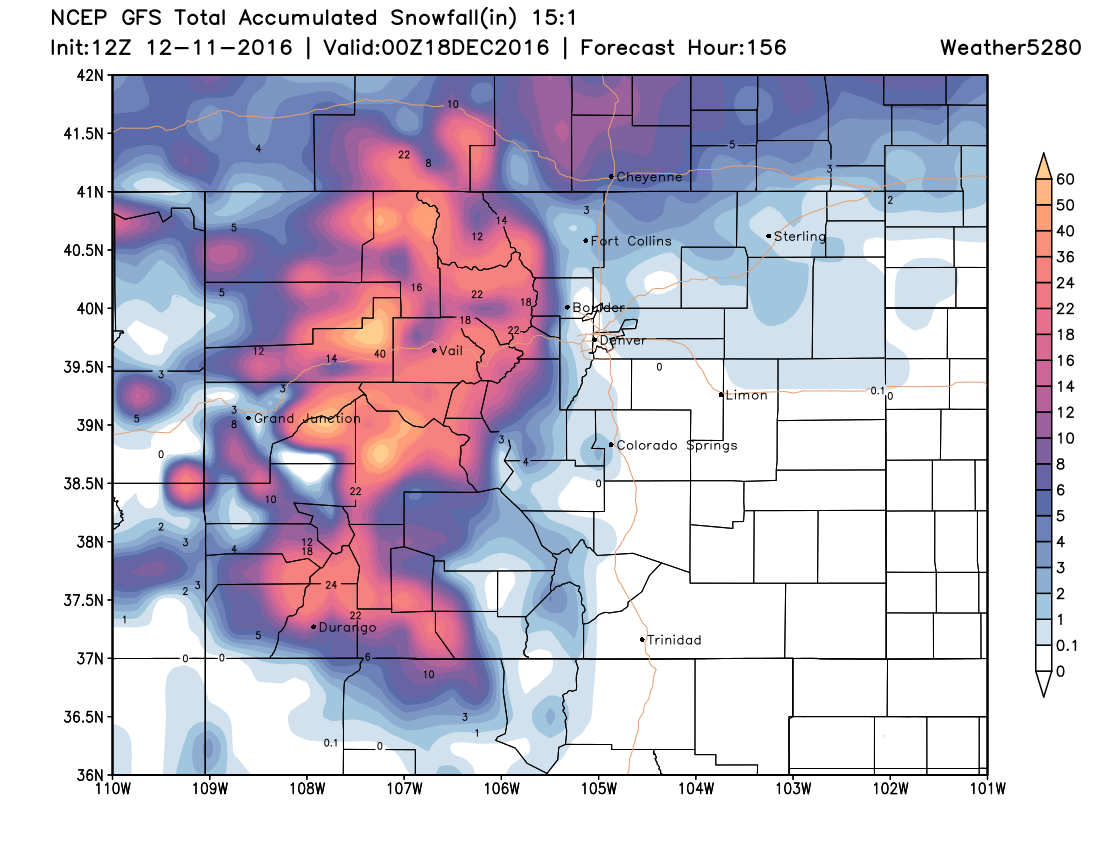 Weather5280 Models, GFS Snowfall