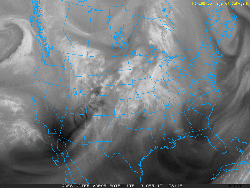 Water Vapor Satellite Imagery|Source: COD Weather