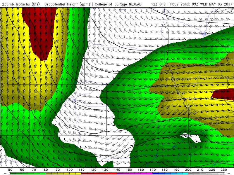 12Z GFS 250mb Winds|Source:COD Weather