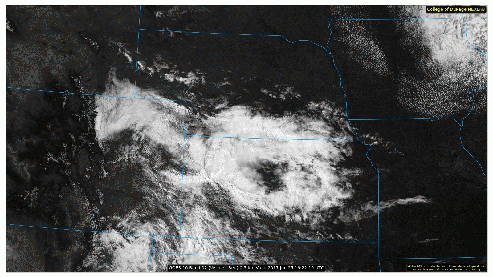 GOES-16 visible satellite|Source: College of DuPage