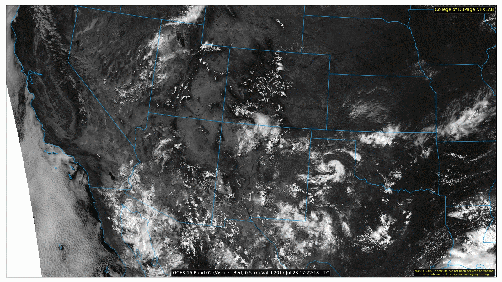 GOES-16 visible satellite|Source: College of DuPage
