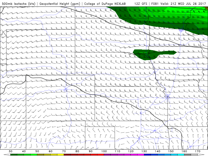 12Z GFS 500mb winds and heights|Source: College of DuPage